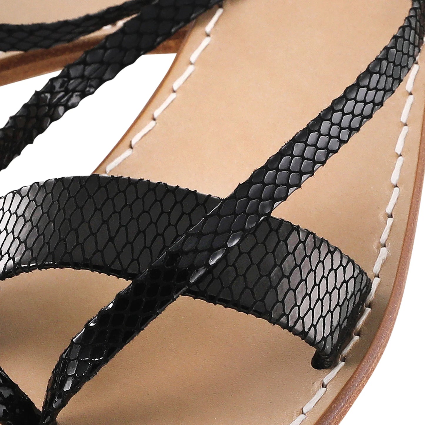 Sandalo in pelle La Bella - Madreperla Capri Sandals