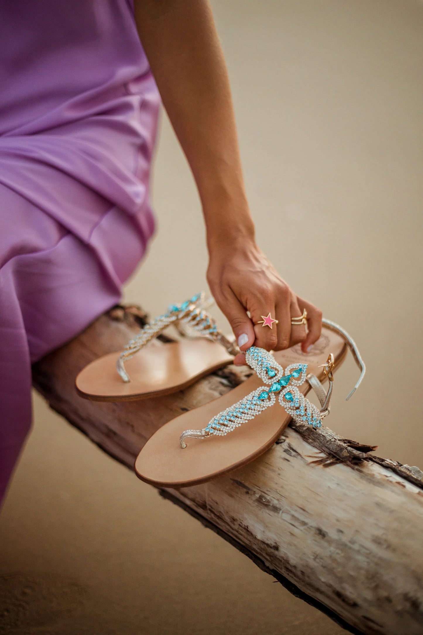 Sandalo Swarovski La Orientale - Madreperla Capri Sandals