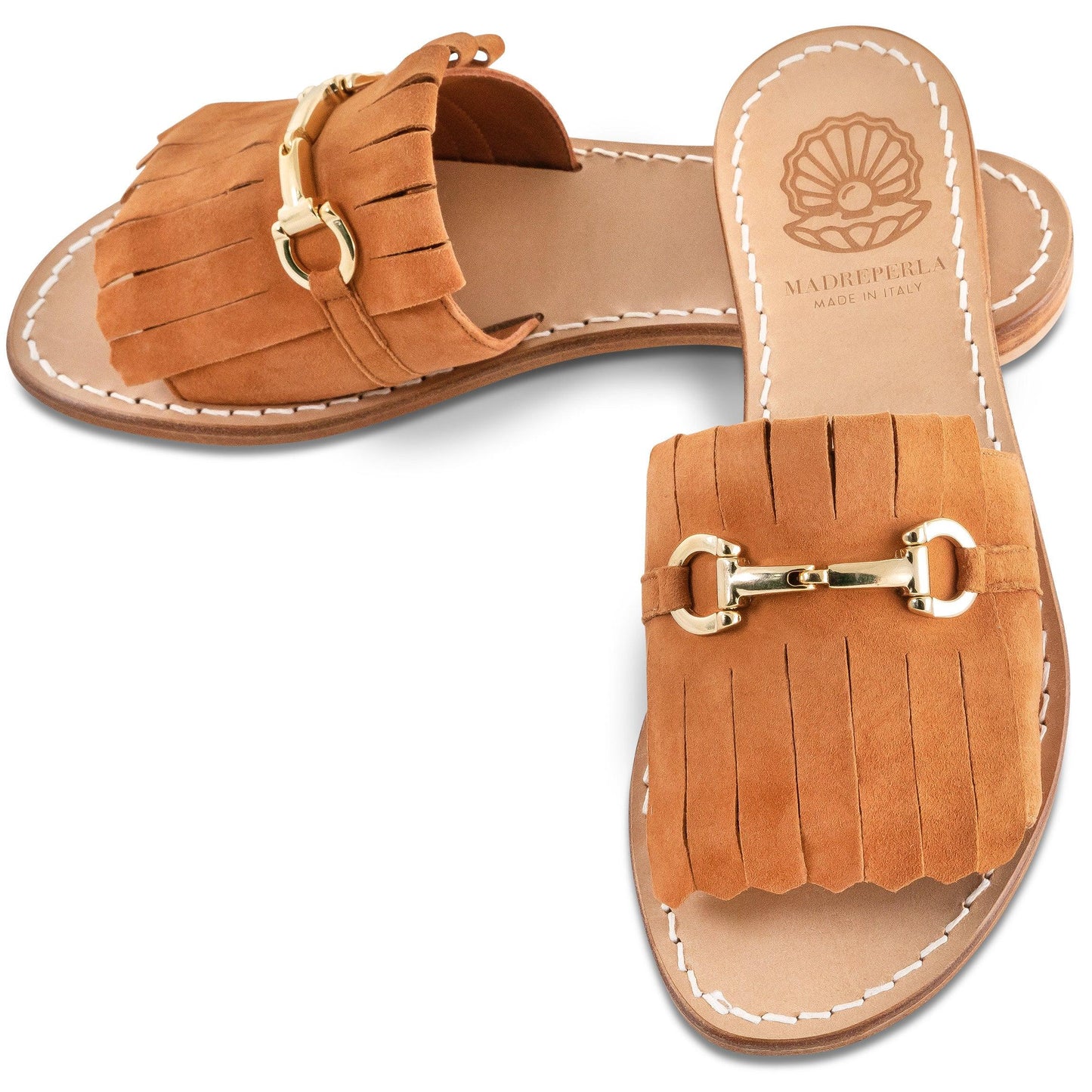 Sandalo in camoscio La Ricca - Madreperla Capri Sandals