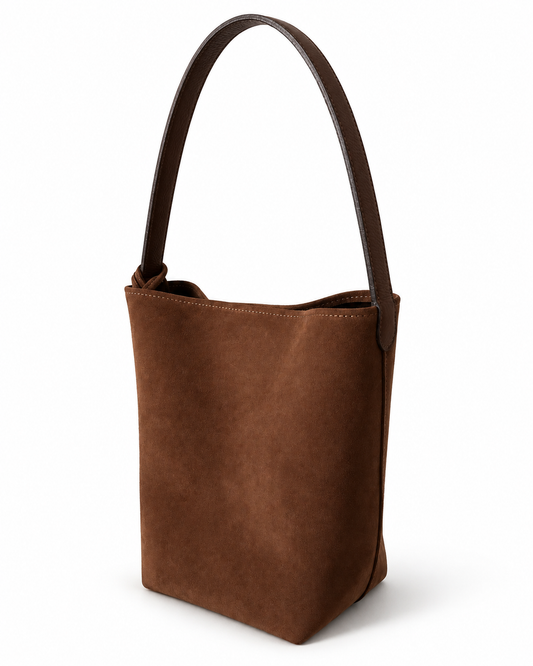 Borsa a secchiello Livia in camoscio, Atelier Madreperla