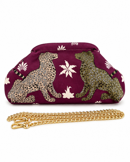 Iris – Pochette in Tessuto con Tracolla a Catena