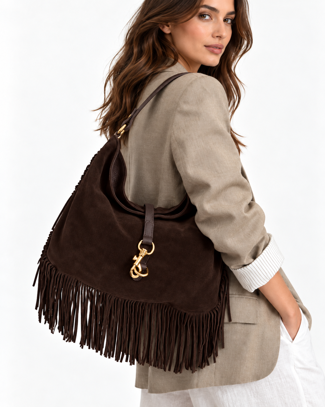 Nina – Suede Fringed Bag