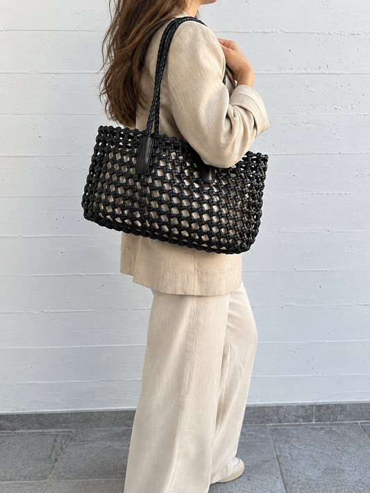 Isabella – Full-Grain Woven Leather Tote