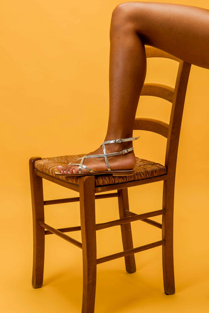 Sandalo in pelle La Dolce - Madreperla Capri Sandals