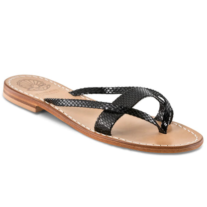 Sandalo in pelle La Bella - Madreperla Capri Sandals