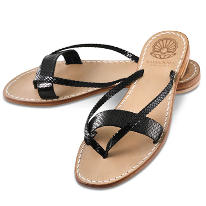 Sandalo in pelle La Bella - Madreperla Capri Sandals