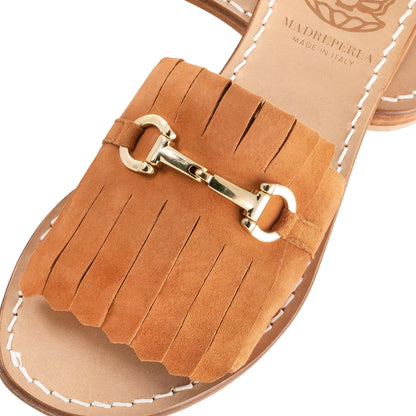 Sandalo in camoscio La Ricca - Madreperla Capri Sandals