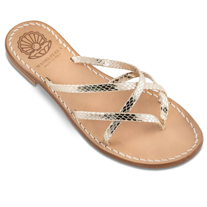 Sandalo in pelle Luce - Madreperla Capri Sandals