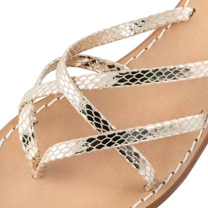 Sandalo in pelle Luce - Madreperla Capri Sandals