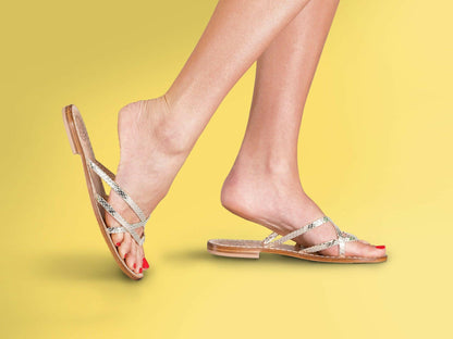 Sandalo in pelle Luce - Madreperla Capri Sandals